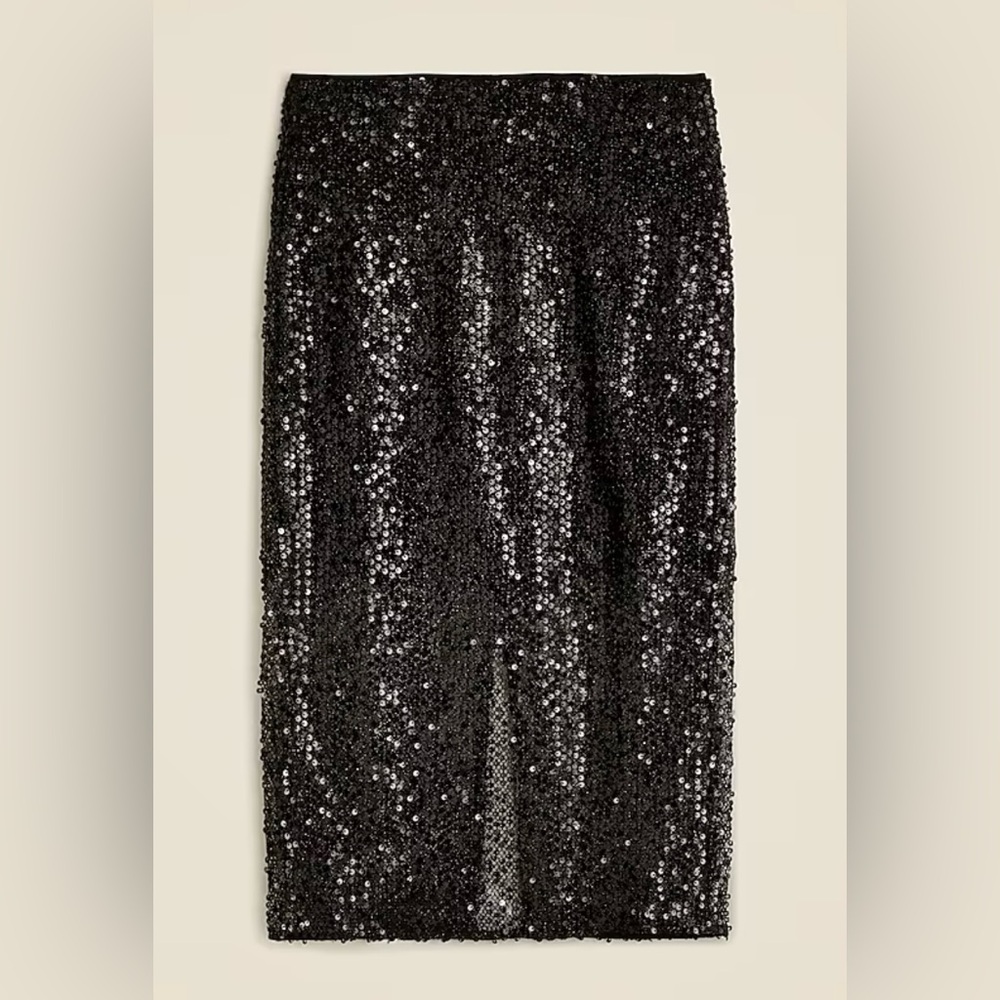 NWT J Crew Collection sequin skirt size 2 black